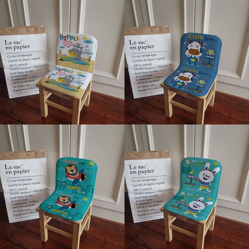 法兰绒连体椅背儿童椅一体坐垫