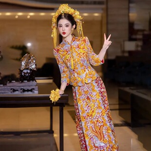 龙凤褂2026新款秀禾服新娘结婚褂皇中式嫁衣重工修身盘金大五福女