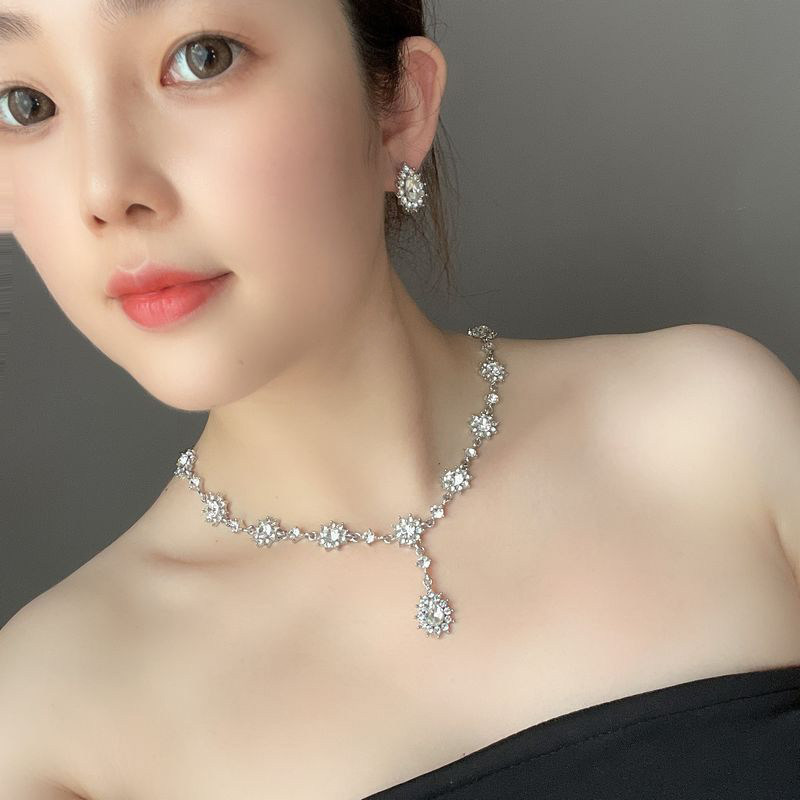 锁骨链颈链项链首饰套装夸张女