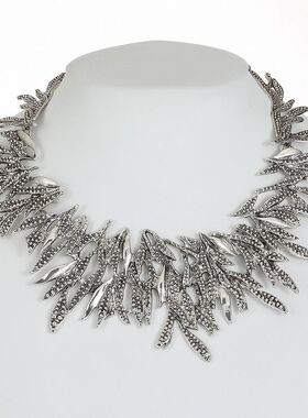 夸张大气复古设计感时尚合金柳叶欧美外贸饰品项链锁骨链女配饰女