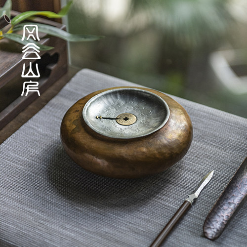 紫铜建水茶洗复古禅意风