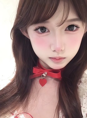 性感爱心红色蝴蝶结项圈女