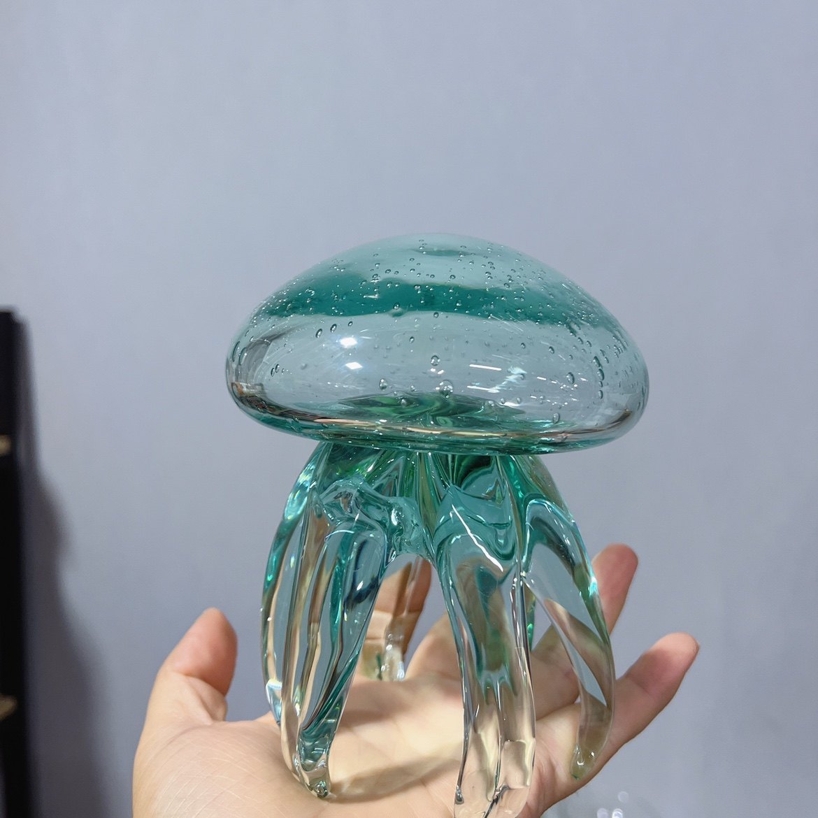 山东淄博琉璃水母特产鱼缸造景小摆件工艺品水母琉璃礼品纪念