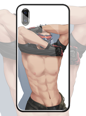 腹肌型男适用小米10华为p40手机壳A7基友R9苹果11promax玻璃壳7SE