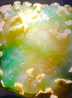 瑜瑾缅甸翡翠原石玉石毛料 老南齐 冰种三彩 收藏级特色料 T149