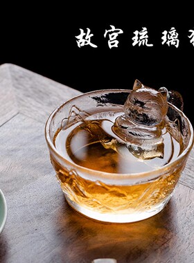 朕的江山杯故宫猫水晶琉璃茶杯玻璃主人杯猫咪御猫杯文创杯子茶具