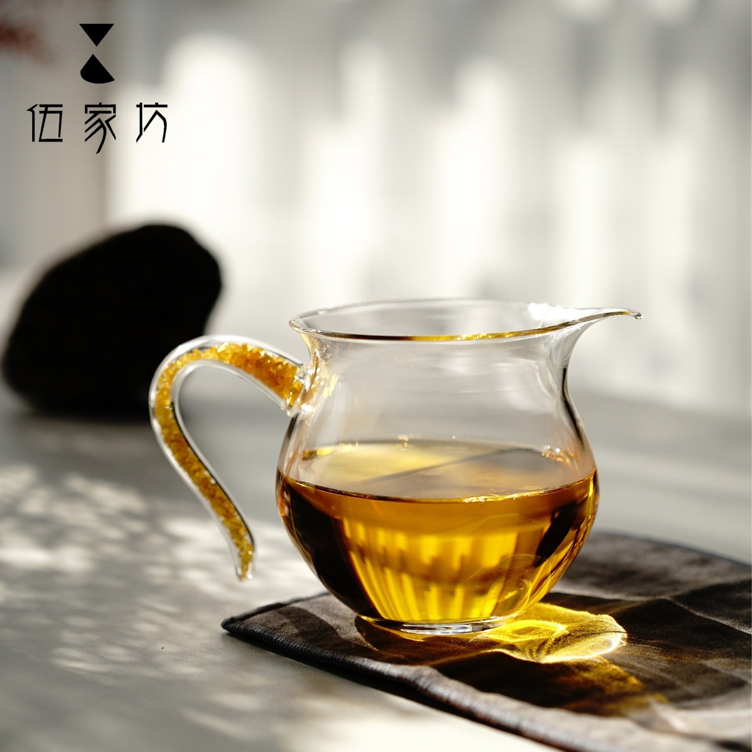 伍家坊 水晶桃玺公道杯黄水晶宝石家用喝茶公杯高端天地礼盒送礼,餐饮具,公道杯,淘宝优惠券,粉丝福利购,淘宝优惠卷