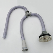 陶瓷盆石英石双槽Y型三通下水洗衣柜搓衣池110下水器一大一小套装