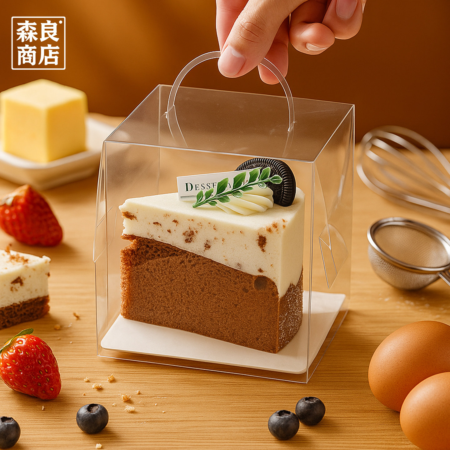 蛋糕切块包装盒子慕斯打包千层盒