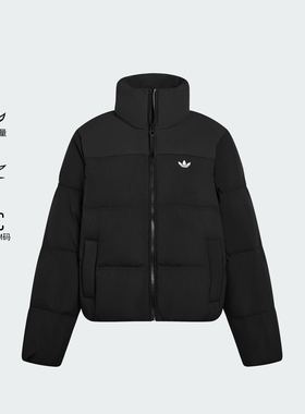 Adidas阿迪达斯三叶草25冬季女子立领保暖短款面包羽绒服KC2659