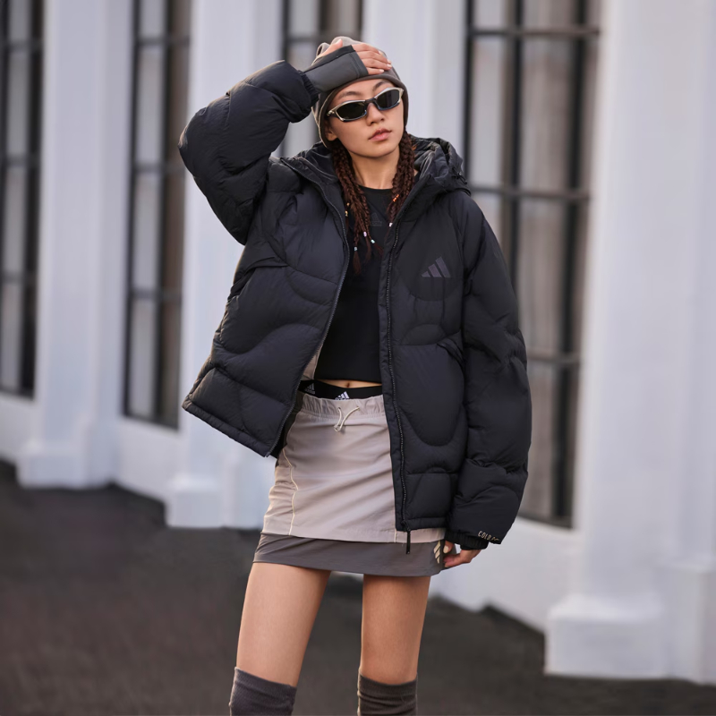 保暖600蓬连帽鸭绒面包羽绒服