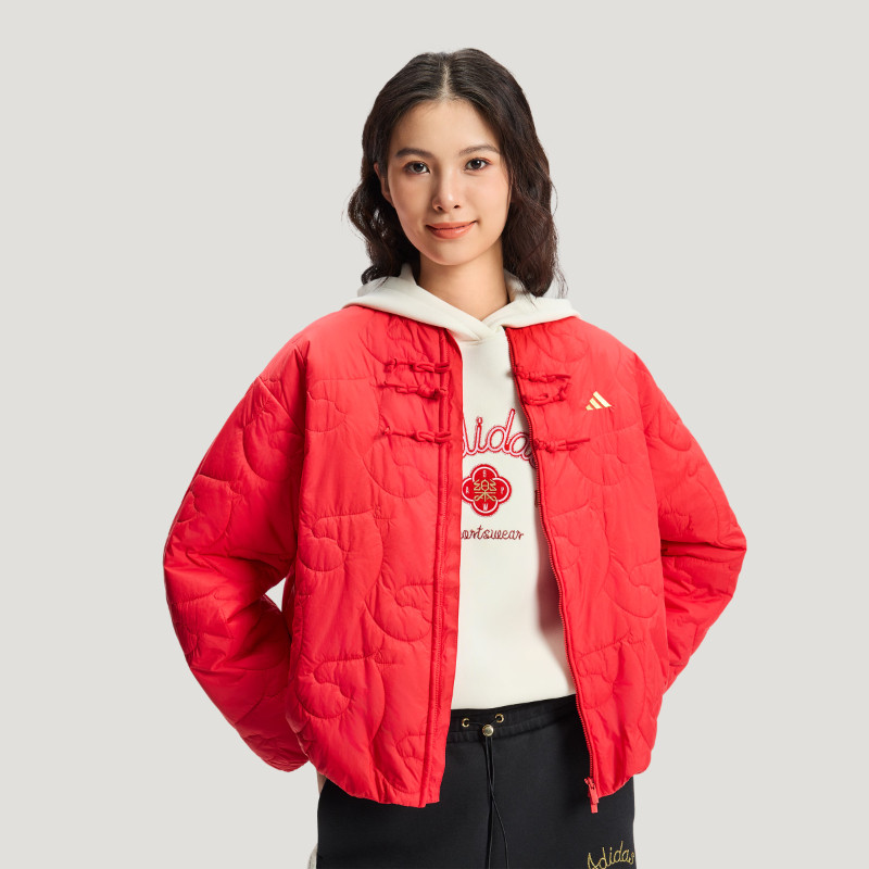 Adidas/阿迪达斯棉服女子新年款新中式保暖运动休闲棉服KS0630