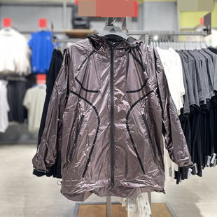 Adidas阿迪达斯正品 女子跑步运动休闲舒适连帽夹克外套H09046 新款