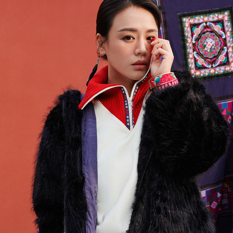 人造毛皮运动连帽夹克外套