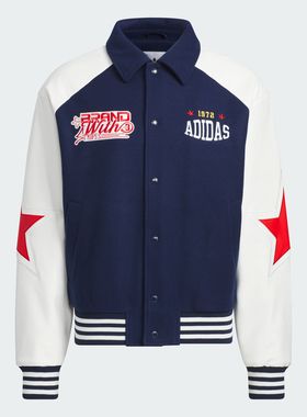 Adidas/阿迪达斯正品三叶草男女拼接保暖运动翻领外套JN0775