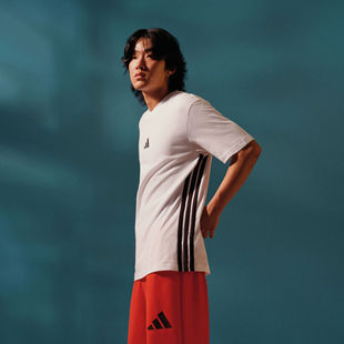 Adidas阿迪达斯正品新款男子纯棉运动休闲短袖T恤JE6388