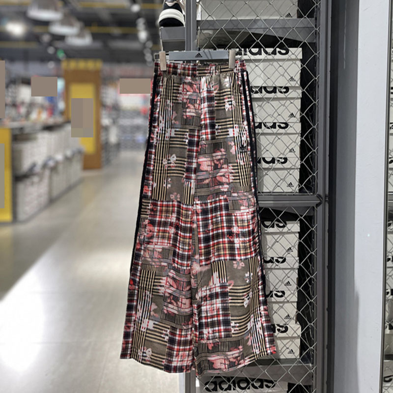 运动图案印花休闲潮流百搭阔腿裤