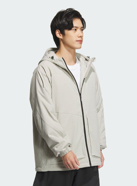 Adidas/阿迪达斯外套男子冬季保暖运动休闲宽松连帽棉服JY4194