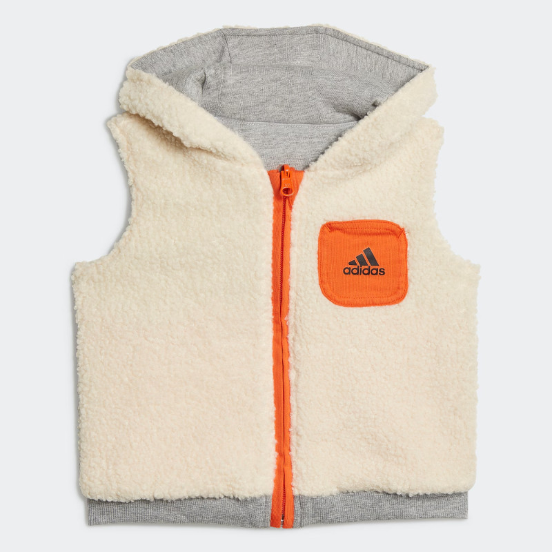 Adidas阿迪达斯马甲男童秋季新款休闲运动保暖连帽马甲背心HM6607