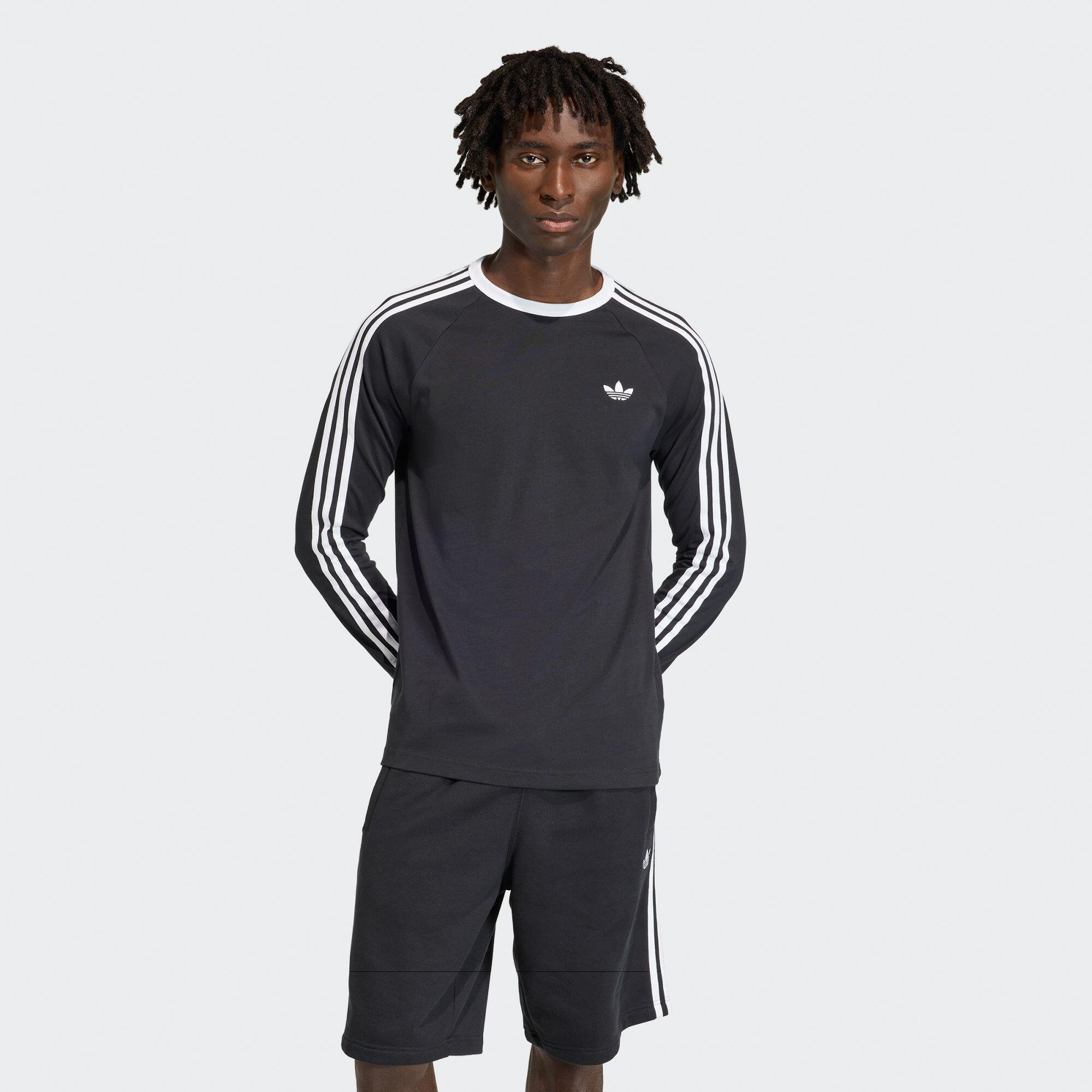 Adidas阿迪达斯三叶草26春款经典三杠面料运动长袖T恤KE3546 - 实物图