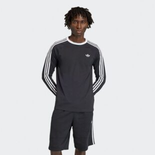 Adidas阿迪达斯三叶草26春款经典三杠面料运动长袖T恤KE3546