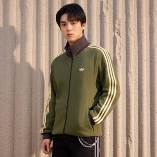 Adidas阿迪达斯外套男子春季新款三叶草新款华夫格运动外套KZ2914