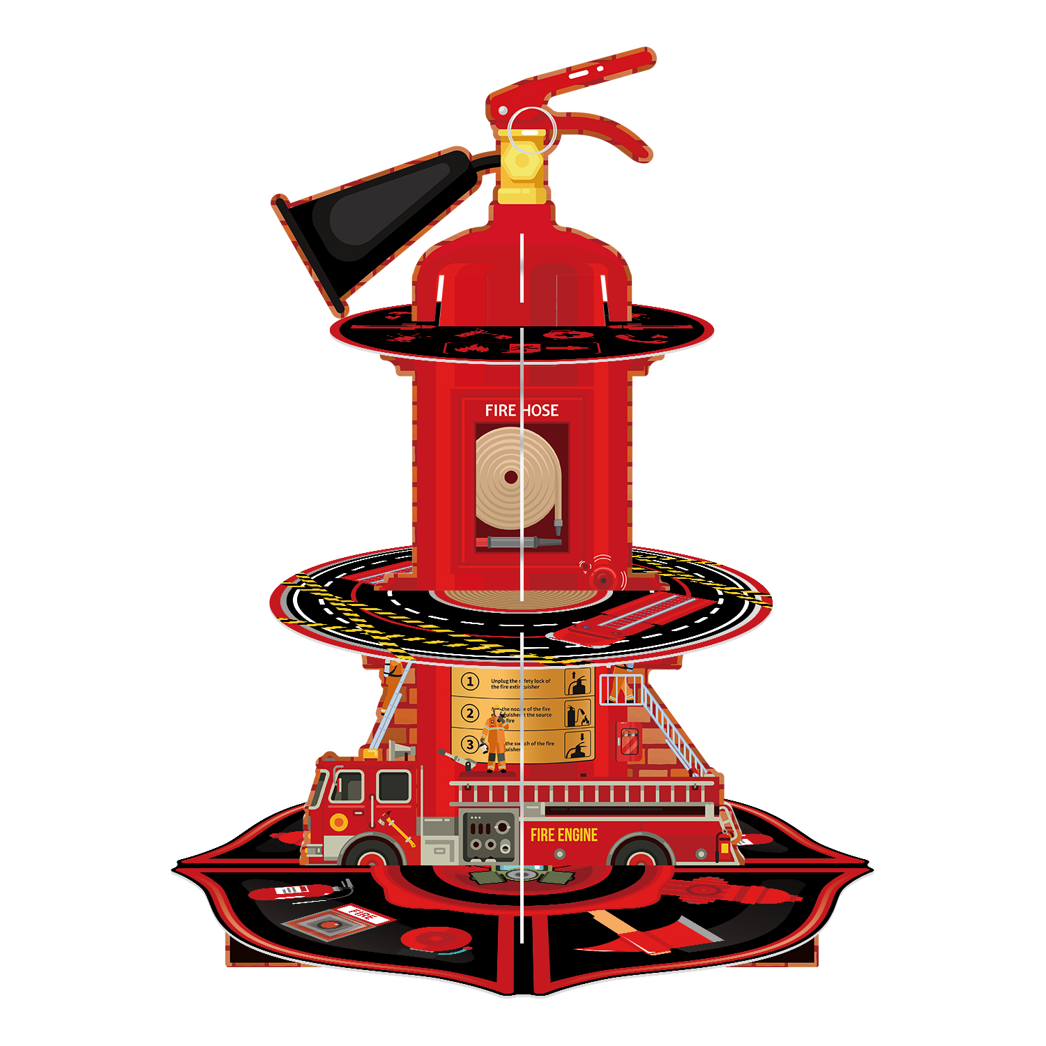 消防员主题甜品台蛋糕架装饰用品