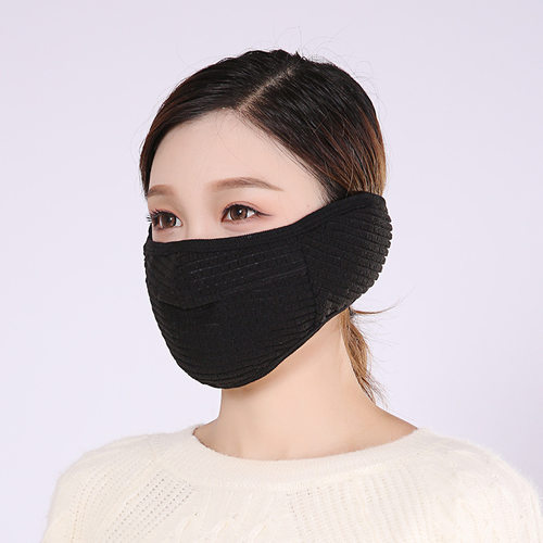 冬季防寒保暖二合一加厚口罩男女户外骑行露鼻防风护耳透气耳套潮