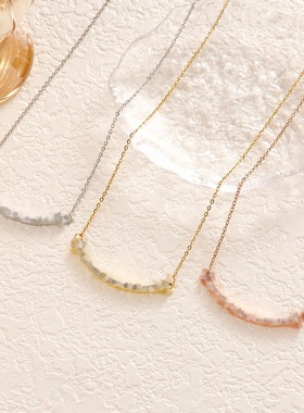 韩式个性简约一字笑脸项链轻奢小众设计感轻奢夏季百搭时尚锁骨链