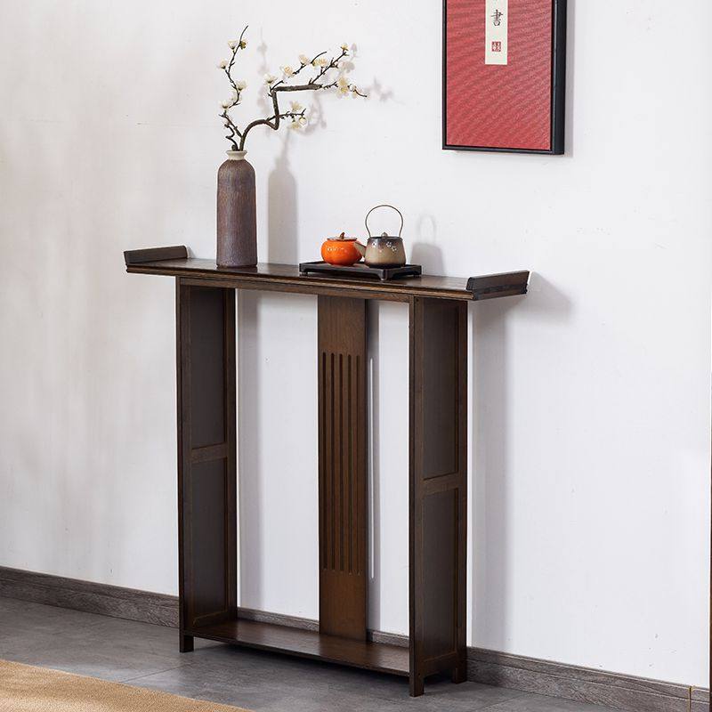 玄关柜条案桌禅意靠墙条案几柜装饰供桌仿实木端景台实竹客厅家具