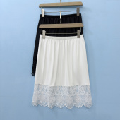 透气冰凉丝打底裙拼接半身裙a字短裙女夏季 叠穿屁帘防走光内衬裙