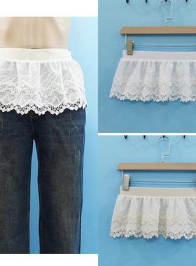 百搭卫衣叠穿打底神器假下摆女士高档大码遮屁股小屁帘蕾丝半身裙