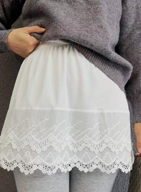 卫衣打底遮屁股大码叠穿蕾丝小屁帘女内搭裙防静电内搭裙遮挡裙
