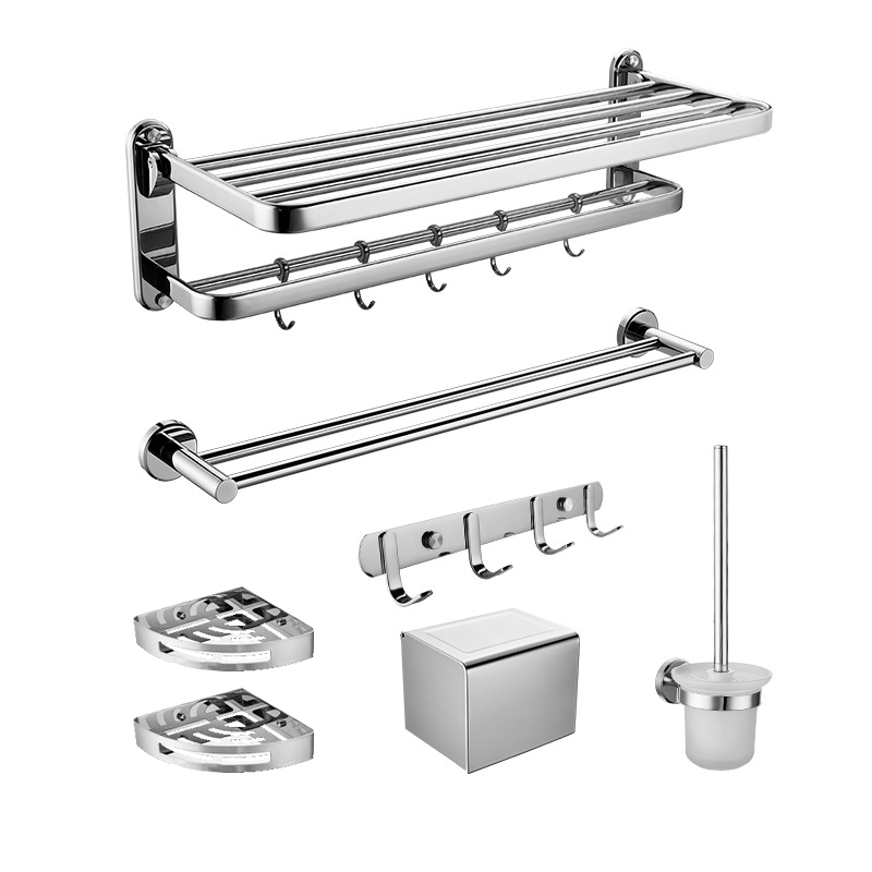 九牧卫浴304不锈钢五金挂件套装家装浴室卫生间毛巾浴巾架 939403