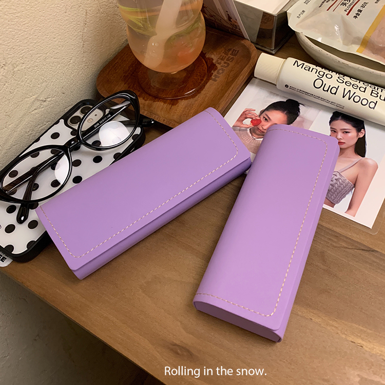 ins风简约纯色复古便携防压眼镜盒高级感轻便近视墨镜收纳保护盒