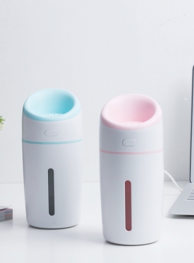 日本kinbata粉色蓝色小巧清新空气便携七彩静音自动加湿器*320ml
