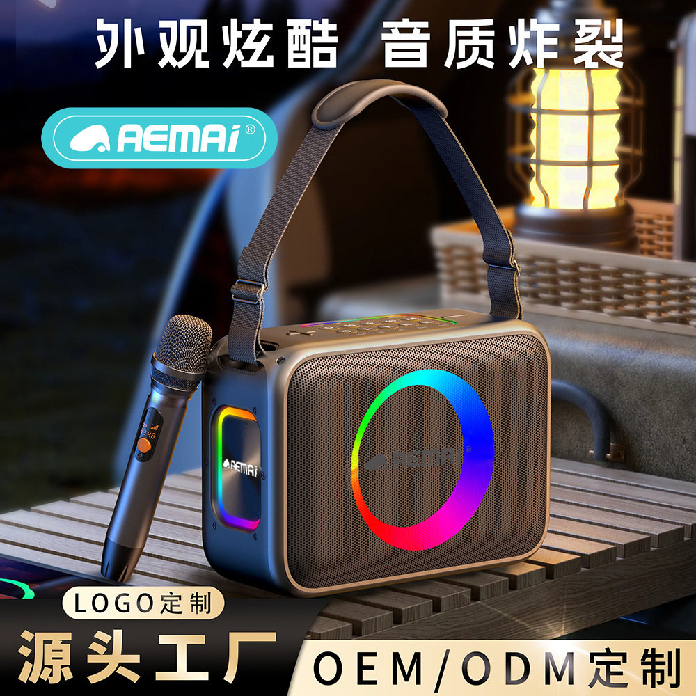 AEMAi户外K歌蓝牙音箱 手提便携高音质 带无线麦克风 广场舞音响