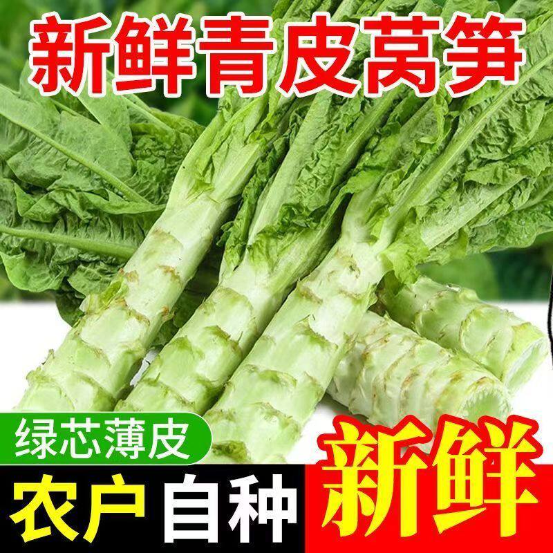 新鲜莴笋光杆去叶现摘5斤农家自种蔬菜莴尖莴杆绿心莴脆嫩爽口