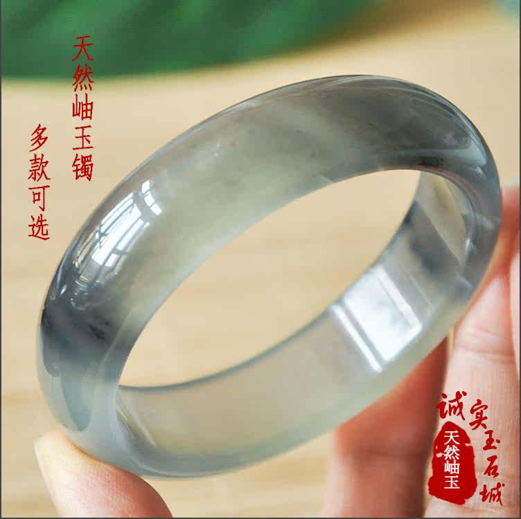 正品岫玉手镯 岫岩天然玉石镯子水沫飘花玉石手镯 内径54—60mm