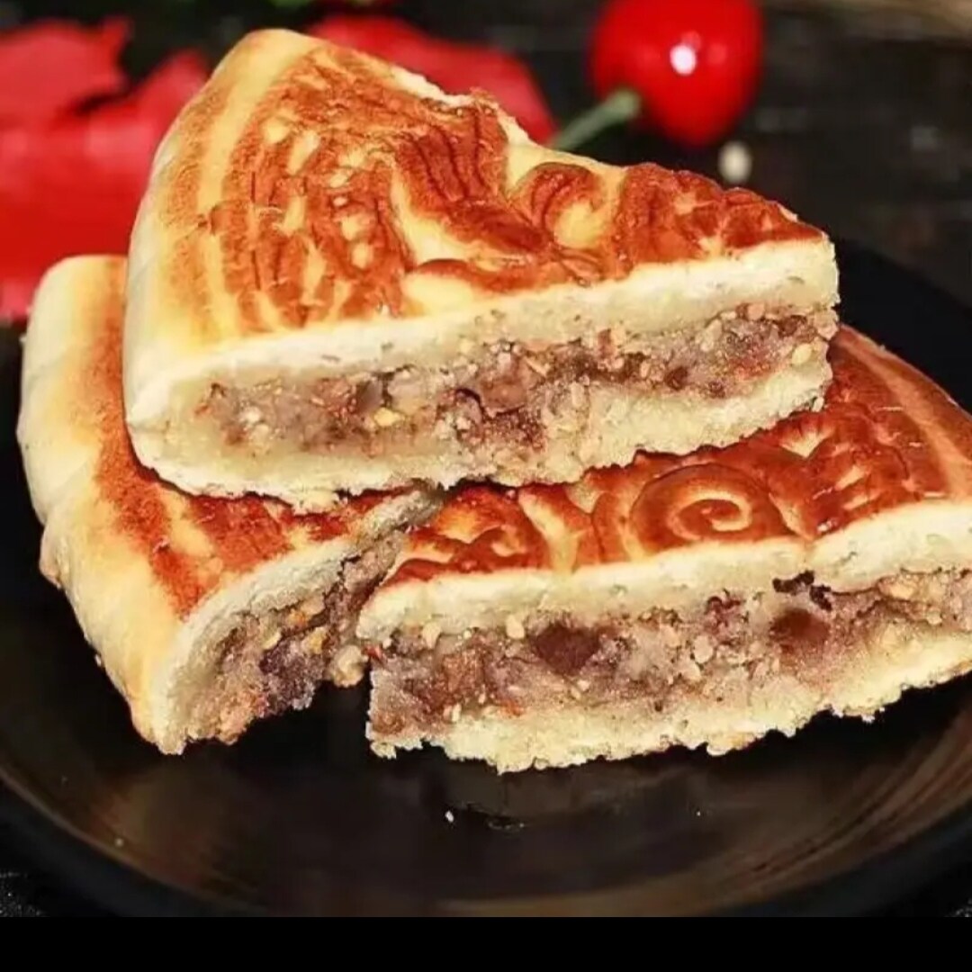 云南特产 传统手工盐津艾田月饼 普洱五仁酥麻花生熏肉火腿饼子