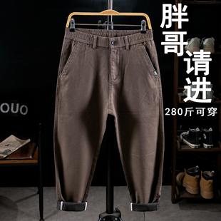 春秋季男装商务休闲裤男长裤加肥加大码弹力宽松直筒裤潮胖子裤子