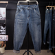 怀旧复古重水洗坠感牛仔裤 子 潮流老爹哈伦裤 男士 宽松直筒休闲大码