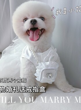 2024宠物狗狗婚礼结婚送戒指盒项链包包首饰包婚纱配件求婚戒饰品