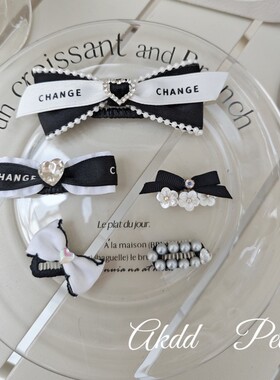 宠物bb夹手工迷你碎发夹蝴蝶结发夹小香风猫咪约克夏马尔济斯比熊