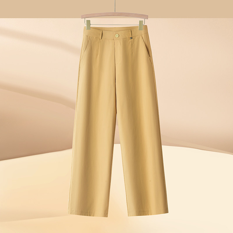 窄版阔腿西装裤女春秋薄款2026新款高腰垂感休闲小个子九分直筒裤