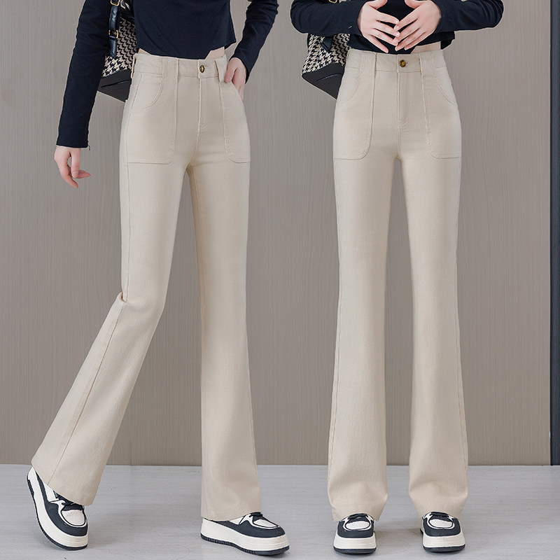 牛仔裤弹力微喇裤女裤子春秋季2026年新款高腰显瘦复古女士喇叭裤