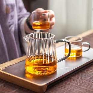 日式 家用V60滤杯 竖条纹咖啡分享壶 高硼硅耐热玻璃咖啡壶手冲套装