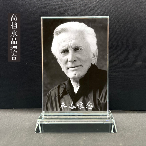 去世老人遗像相框制作水晶玻璃摆台工艺品制作灵堂纪念品影像定制
