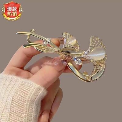 银杏叶气质款百搭后脑勺扭扭夹