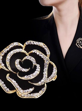 韩版山茶花朵胸针优雅胸花高档复古时尚别针外套毛衣装饰配饰品女